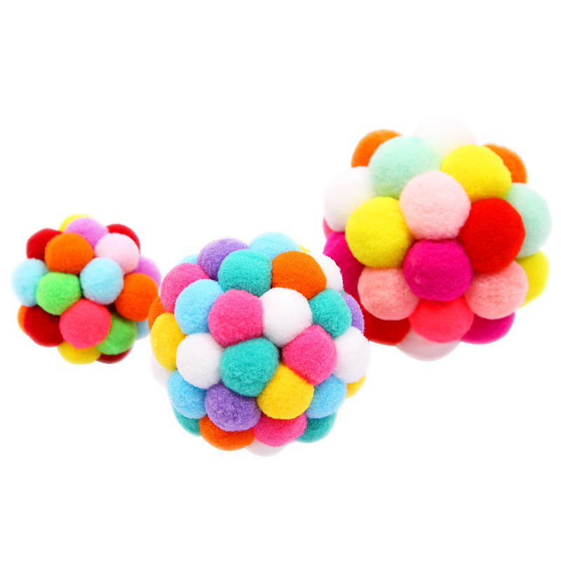 Pet Cat Colorful Plush Ball Toys
