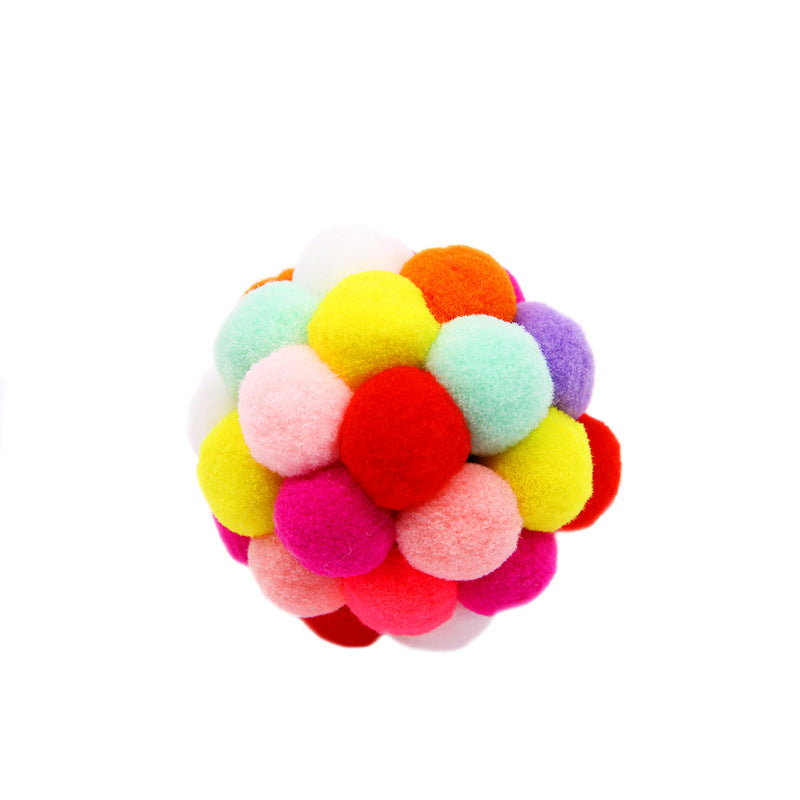 Pet Cat Colorful Plush Ball Toys