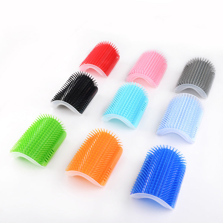 Pet Cat Corner Massage Self Groomer Comb Brush With Catnip