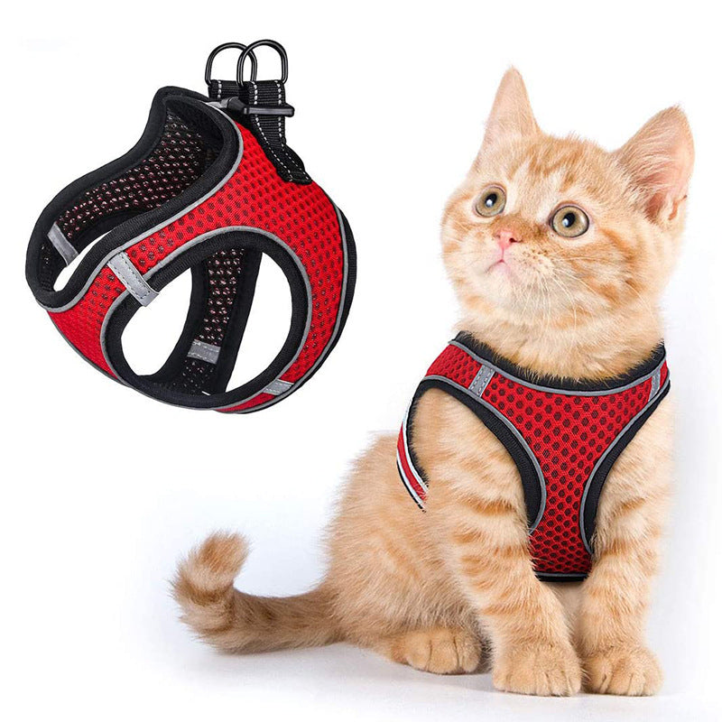 Pet Cat Mesh Harness Vest Leash Dog Lead Set
