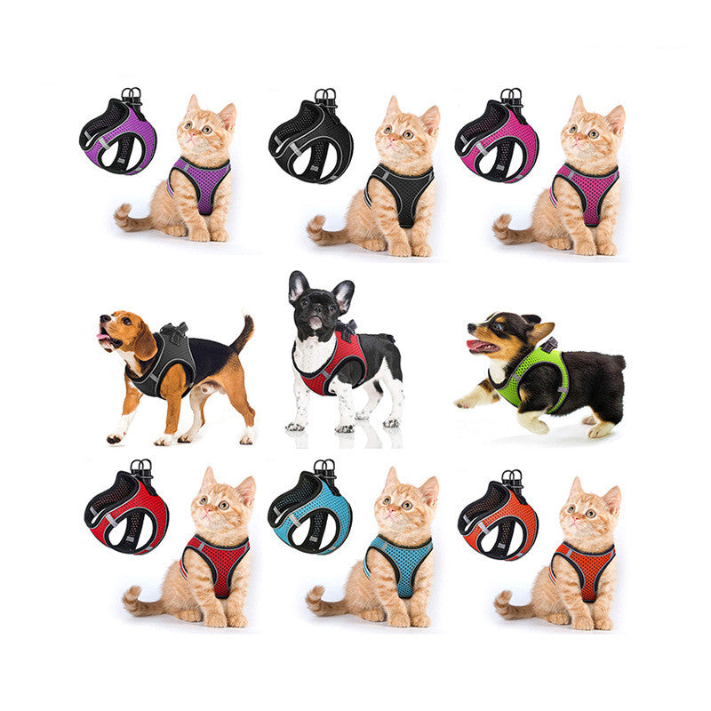 Pet Cat Mesh Harness Vest Leash Dog Lead Set