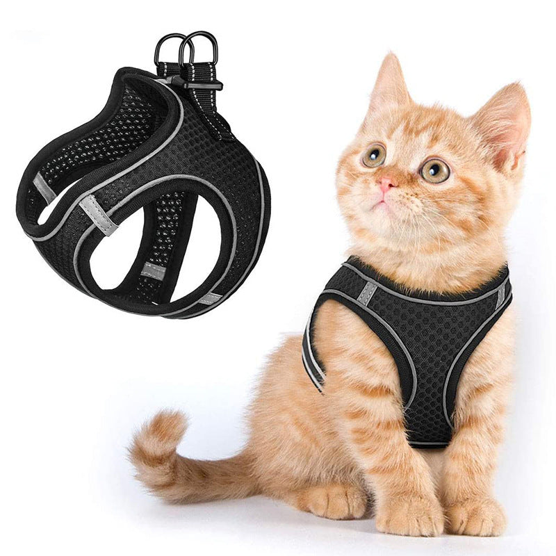 Pet Cat Mesh Harness Vest Leash Dog Lead Set