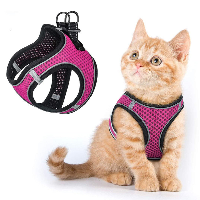 Pet Cat Mesh Harness Vest Leash Dog Lead Set