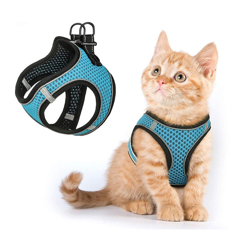 Pet Cat Mesh Harness Vest Leash Dog Lead Set