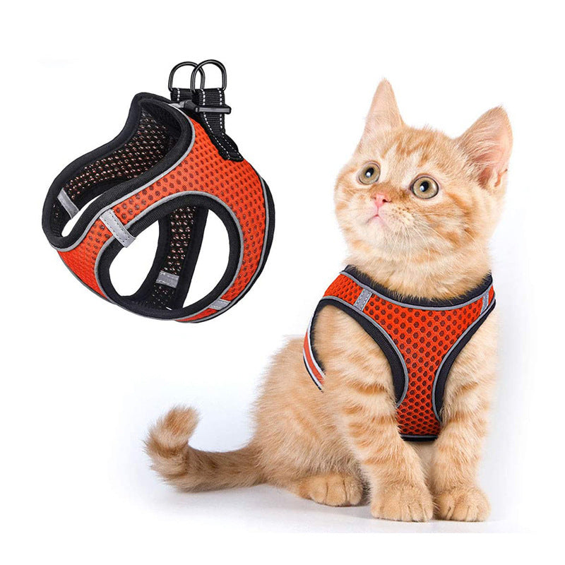 Pet Cat Mesh Harness Vest Leash Dog Lead Set