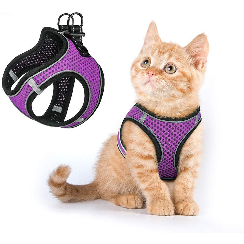 Pet Cat Mesh Harness Vest Leash Dog Lead Set