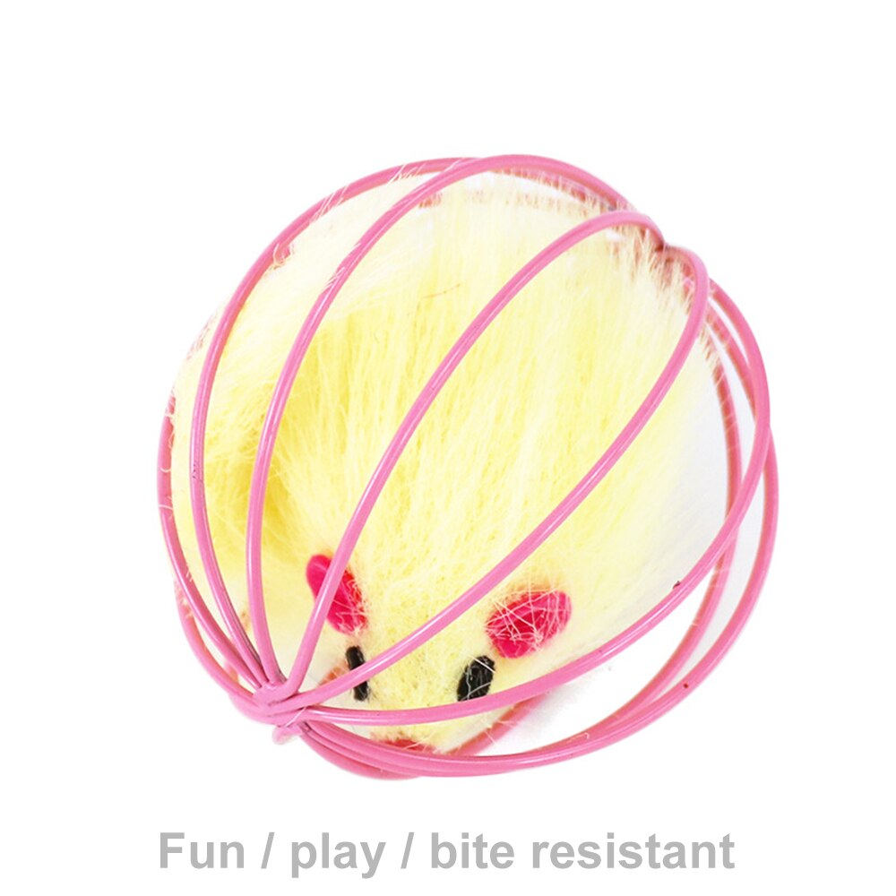 Cat Toy Feather Ball Mini Cage Mouse Funny Toys