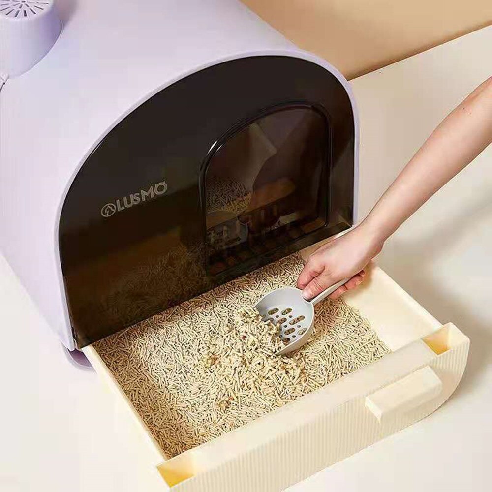 Fully Enclosed Cat Litter Box Odor Proof Cat Toilet Drawer