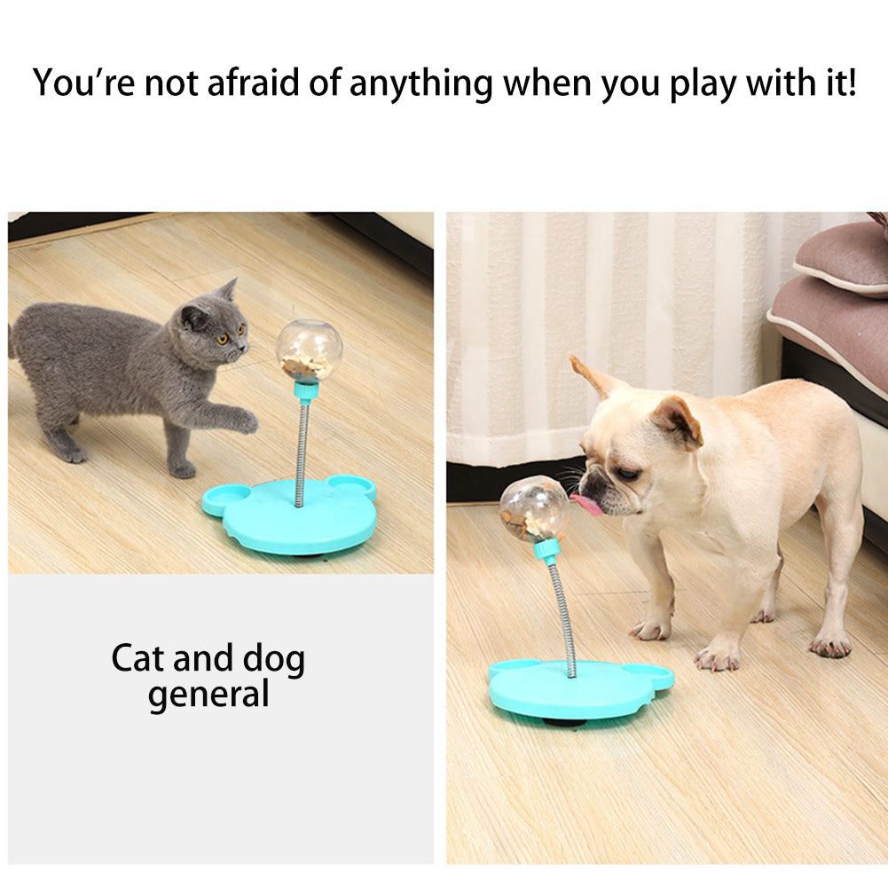 Cat Leaking Food Ball Self-Playing Tumbler Toys Funny Swing Feeder Stick