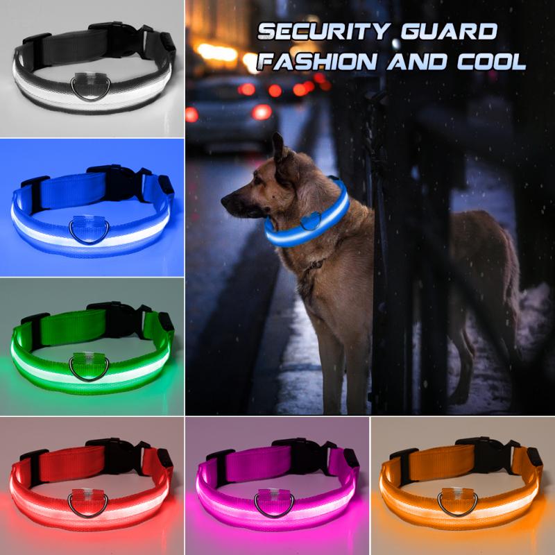 Nylon Led Dog Collar Anti-Lost/Avoid Car Accident Collar