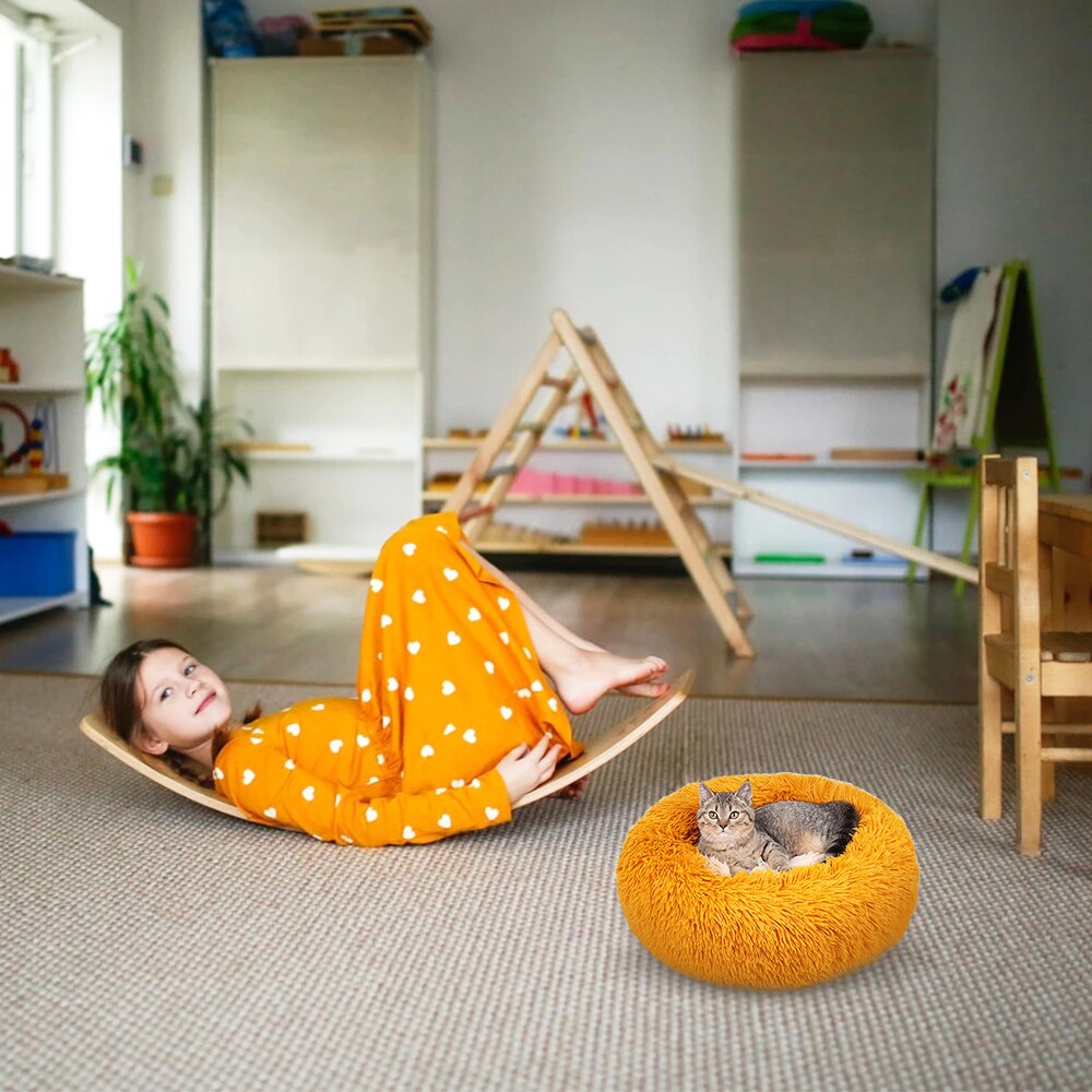 Pet Bed Kennel Round Winter Warm Dog House Sleeping Bag