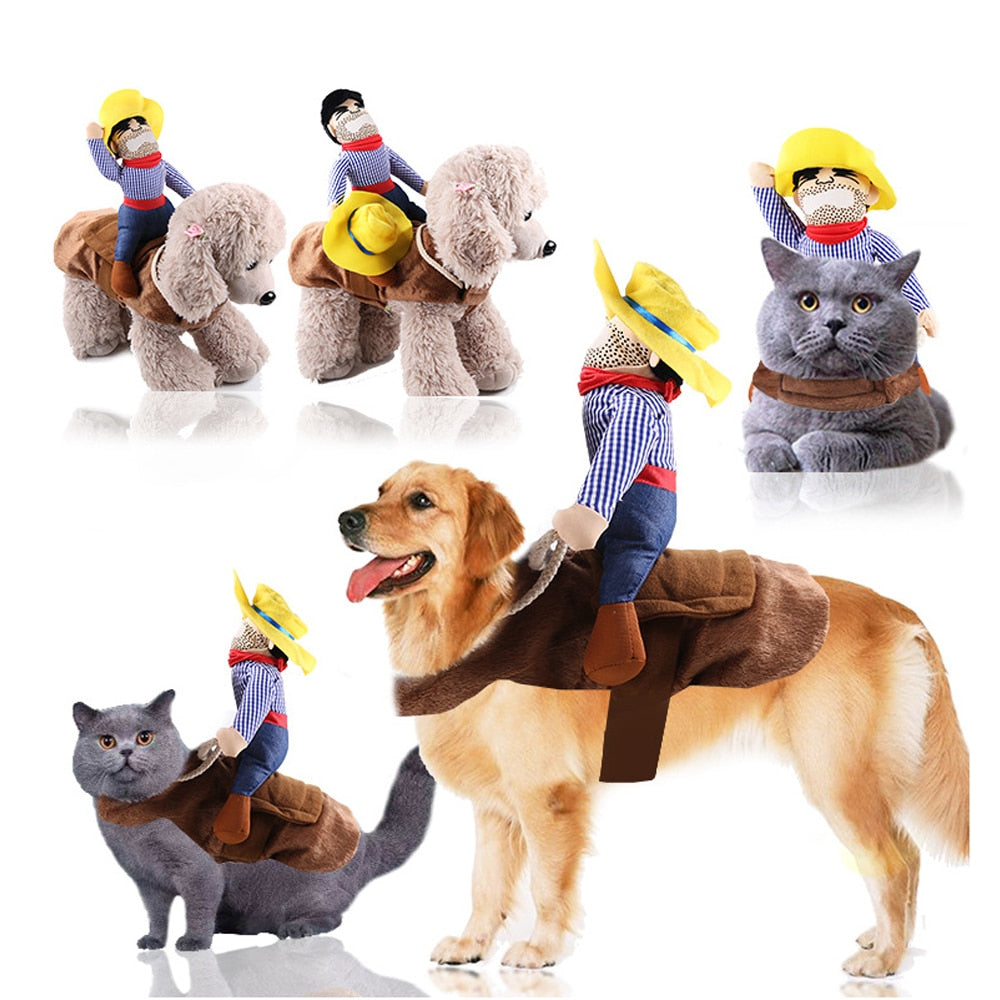 Halloween Dog Costumes Cowboy Dressing Up Jacket Coats