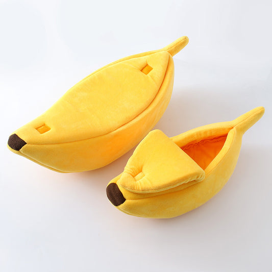 Pet Funny Banana Cat Bed House Cute Cozy Nest