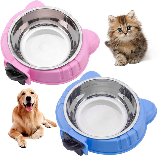 Cage Removable Hanging Pet Dog Cat Stainless Steel Food Water Bowls