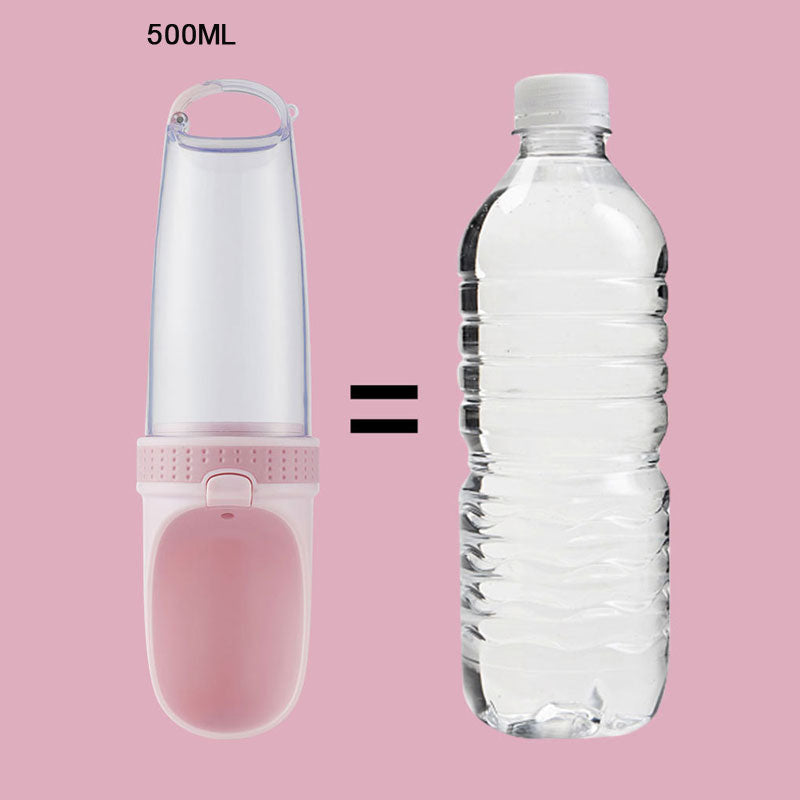 500ML Portable Pet Dog Water Bottle Travel Puppy Cat Drink Bowl