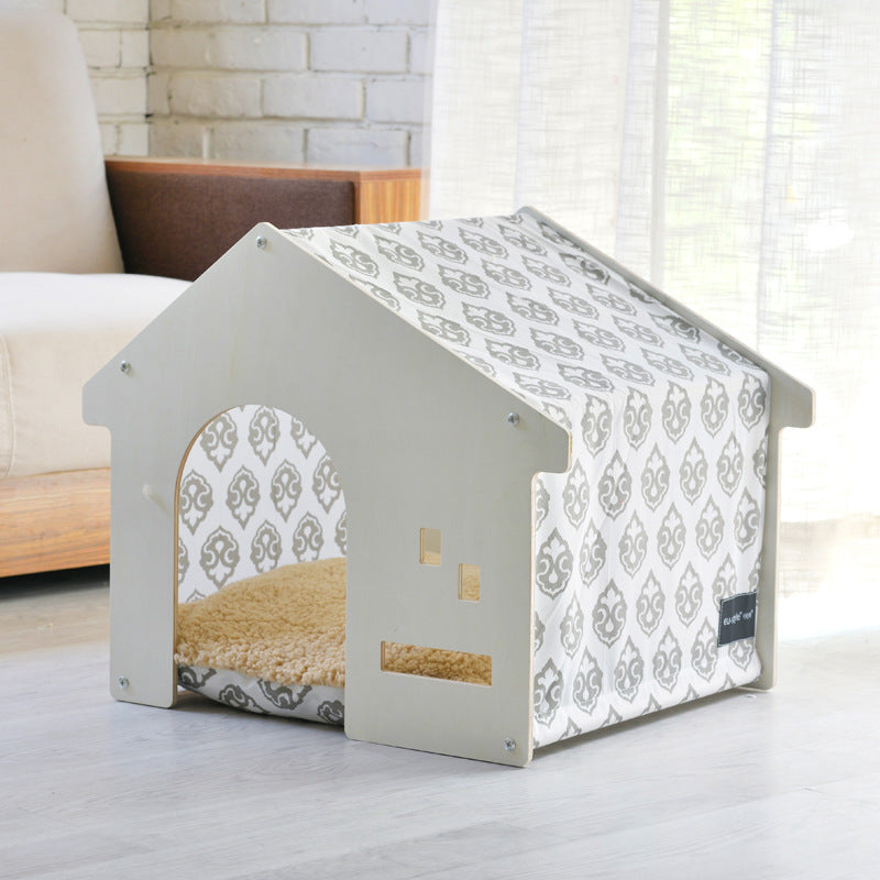 Indoor Princess Nest Cat Small Dog House Wooden Dog Kennel