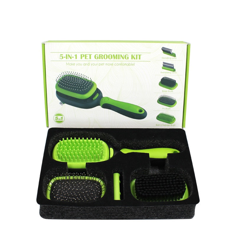 5 IN 1 Dogs Hair Removal Comb Sets Hair Deshedding Trimmer Combs