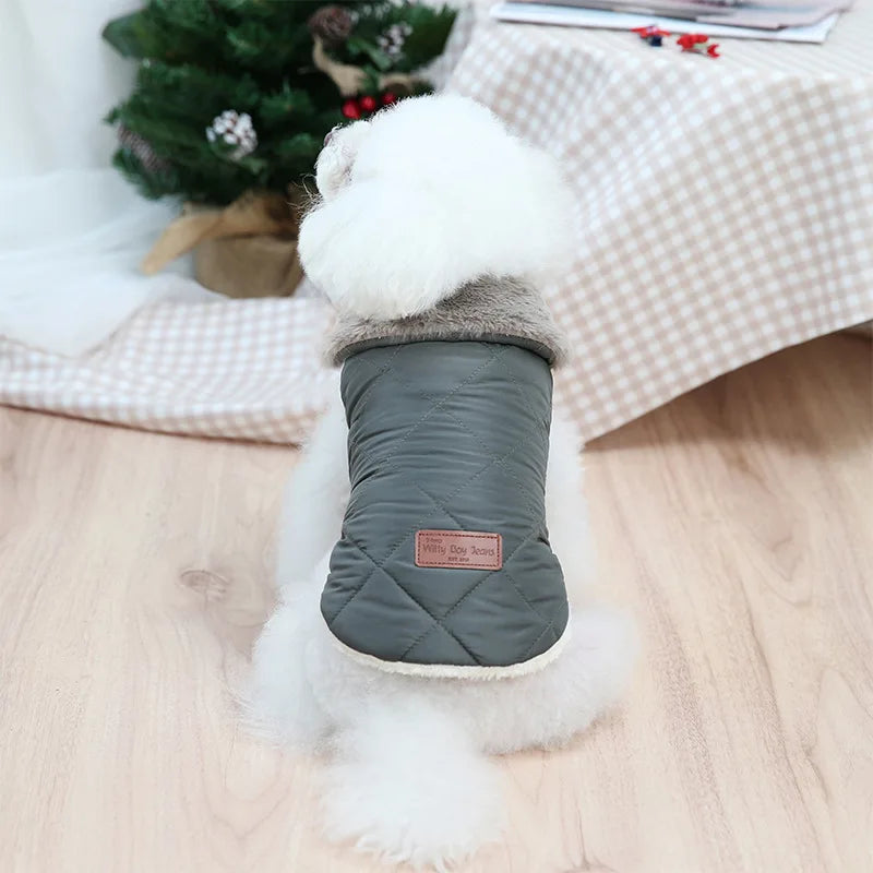 Solid Pet Dog Clothes Parkas Outfits Jacket Coat