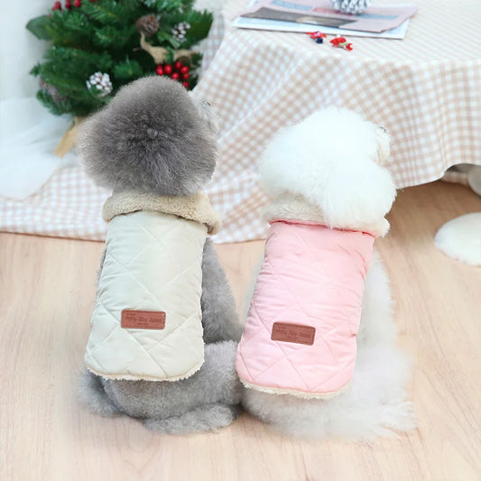 Solid Pet Dog Clothes Parkas Outfits Jacket Coat