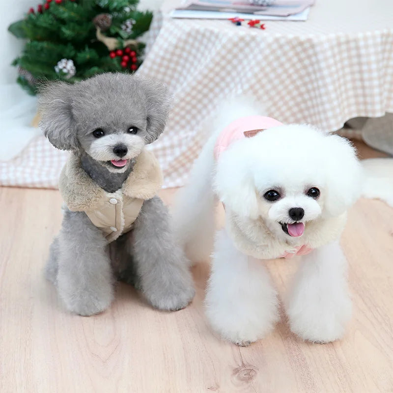 Solid Pet Dog Clothes Parkas Outfits Jacket Coat