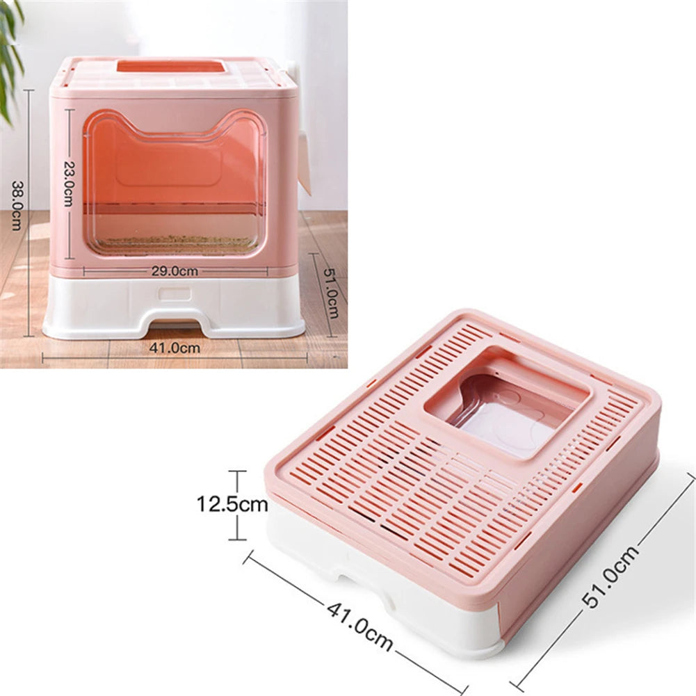 Foldable Cat Large Litter Box Fully Closed Pet Drawer Sandbox
