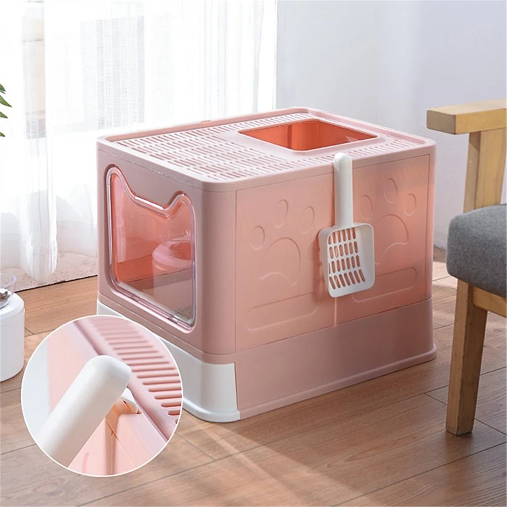 Foldable Cat Large Litter Box Fully Closed Pet Drawer Sandbox