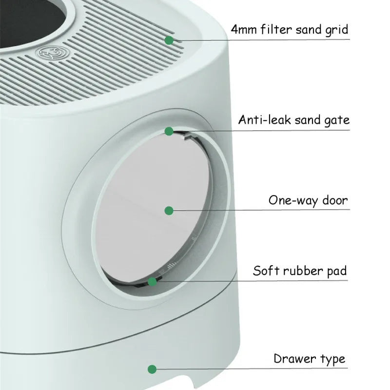 Cat Litter Box Fully Enclosed Drawer Top Entry Cat Toilet