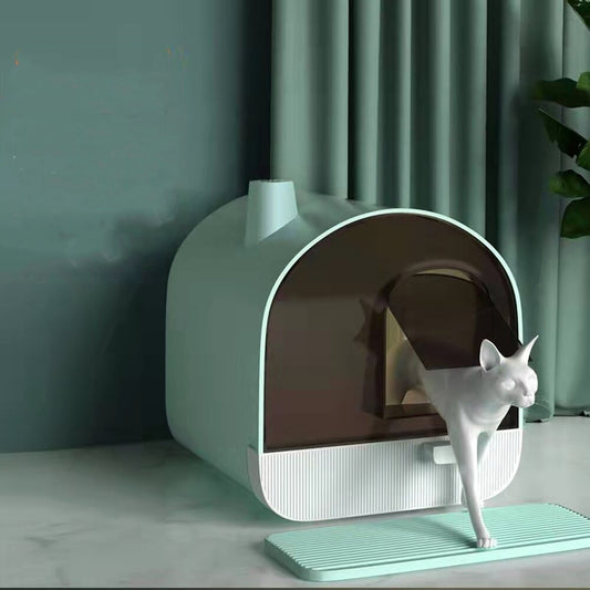Fully Enclosed Cat Litter Box Odor Proof Cat Toilet Drawer