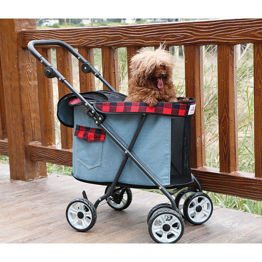 Outdoor Travel Pet Dog Carrier Stroller Foldable Pet Trolley Carriage