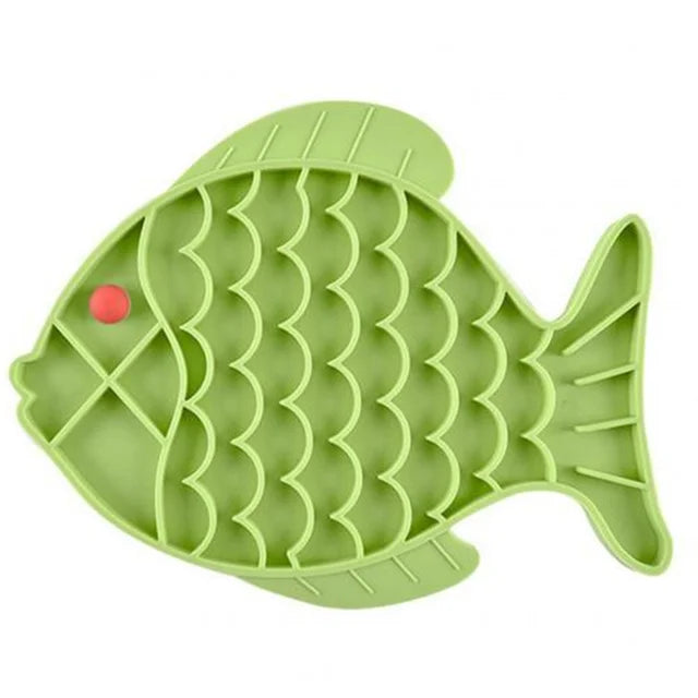 Fish Shape Silicone Licking Mat Non-Slip Slow Feeding Food Bowl