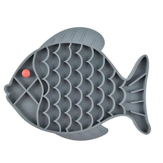 Fish Shape Silicone Licking Mat Non-Slip Slow Feeding Food Bowl