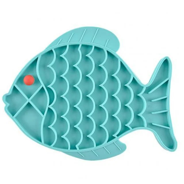 Fish Shape Silicone Licking Mat Non-Slip Slow Feeding Food Bowl