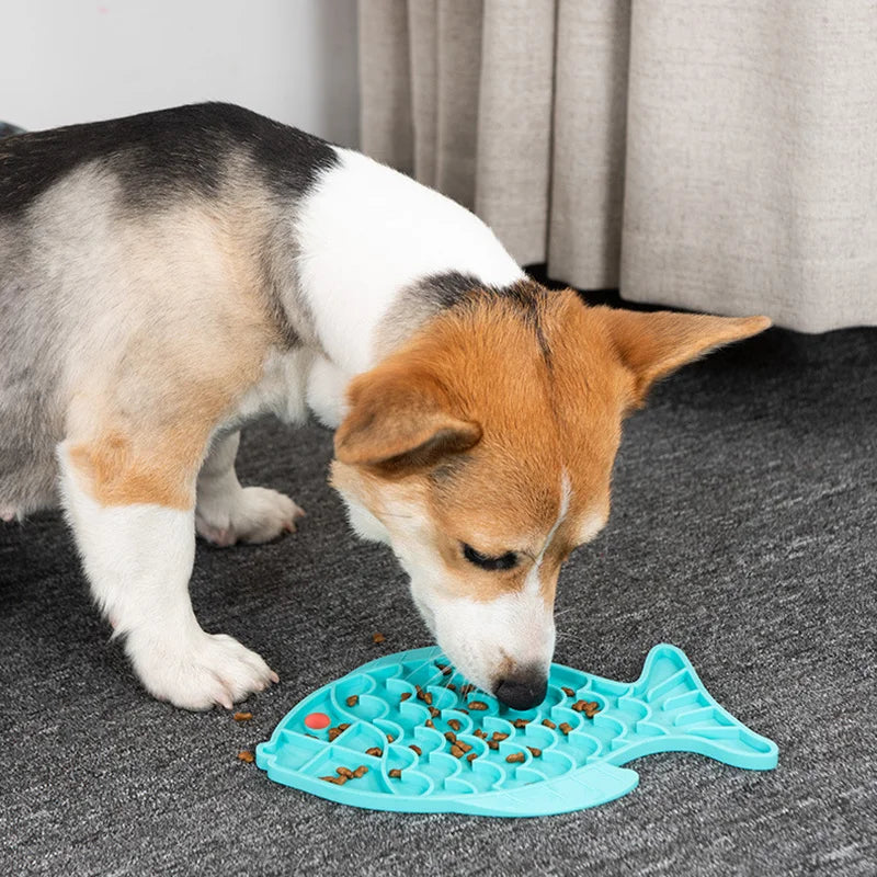 Fish Shape Silicone Licking Mat Non-Slip Slow Feeding Food Bowl