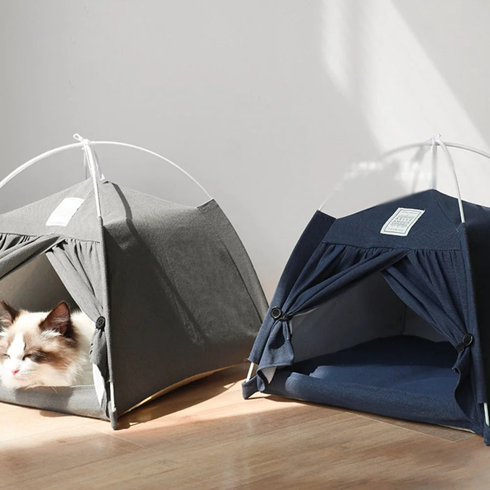 Folding Pet Dog Tent Bed Cave Cozy House