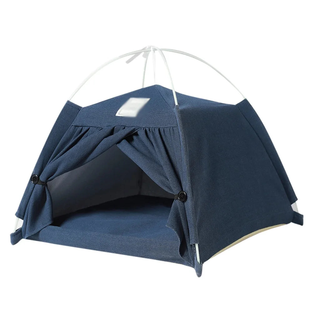 Folding Pet Dog Tent Bed Cave Cozy House