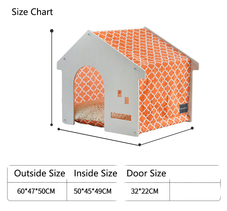 Indoor Princess Nest Cat Small Dog House Wooden Dog Kennel