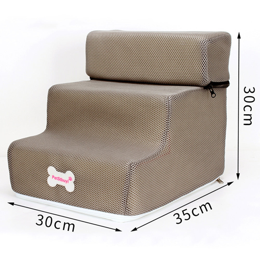 Dog Cat Pet 3 Step Removable Non-Slip Ramp Dog Climbing Bed Ladder