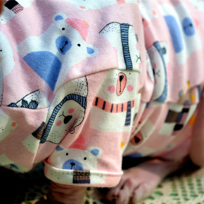 Cat Clothes Cotton Summer Pink Blue Shirt Jumper