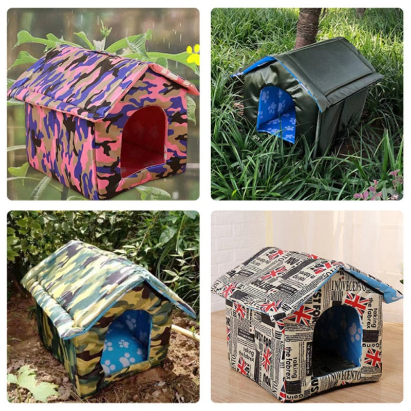 Waterproof Outdoor Pet House Thickened Cat Nest Tent Cabin Pet Bed