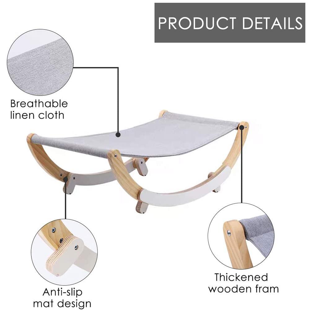 Pets Lounger Bed Wood Hammock Soft Sofa Window Warm Beds
