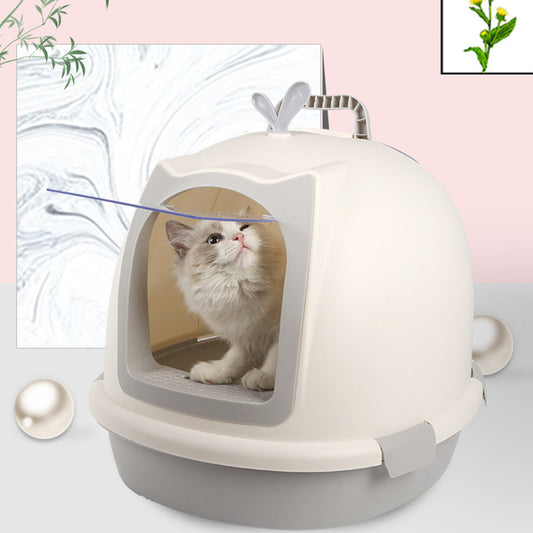 Round Fully Enclosed Pet Cat Litter Box