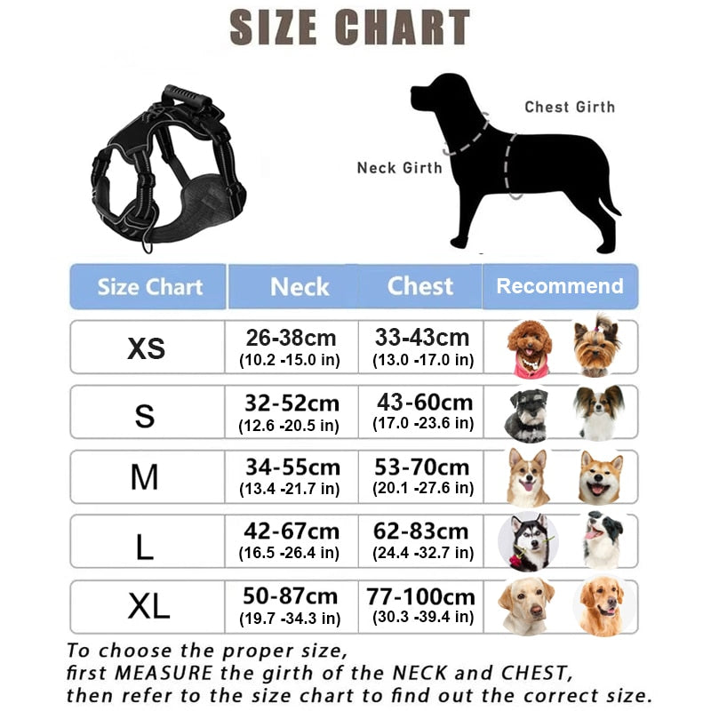 Dog Harness No Pull Breathable Reflective Pet Harness Vest