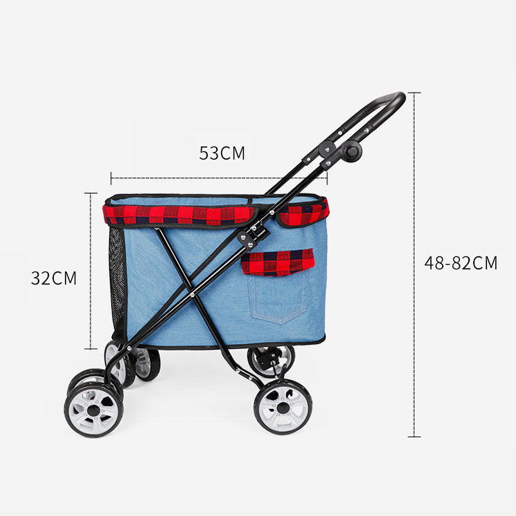 Outdoor Travel Pet Dog Carrier Stroller Foldable Pet Trolley Carriage