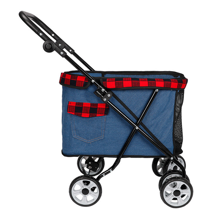Outdoor Travel Pet Dog Carrier Stroller Foldable Pet Trolley Carriage