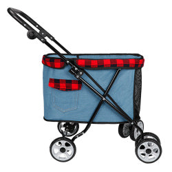 Outdoor Travel Pet Dog Carrier Stroller Foldable Pet Trolley Carriage