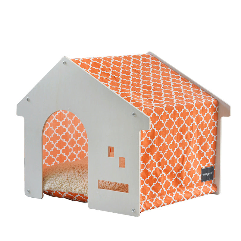 Indoor Princess Nest Cat Small Dog House Wooden Dog Kennel