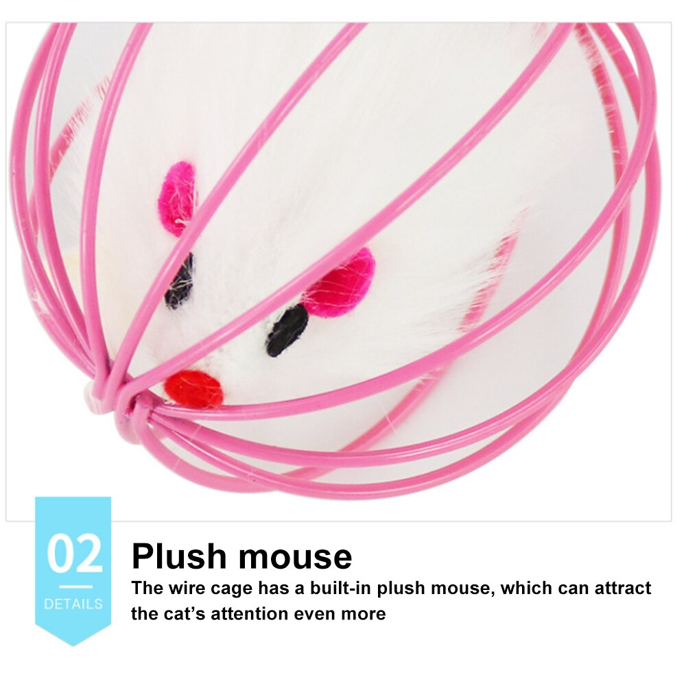 Cat Toy Feather Ball Mini Cage Mouse Funny Toys