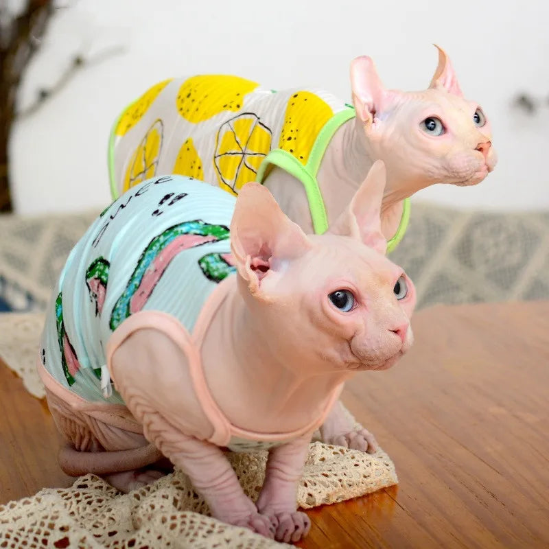 Pet Cat Clothes Summer Vest Print Shirt