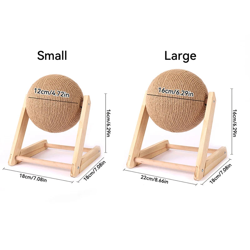Pet Cat Scratching Ball Toy Kitten Furniture Sisal Rope Ball Grinding Paws Toys