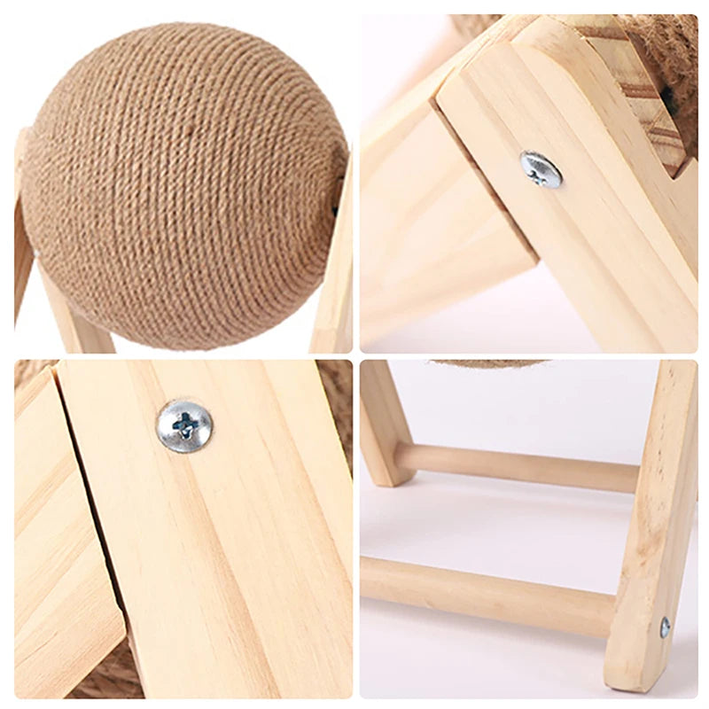 Pet Cat Scratching Ball Toy Kitten Furniture Sisal Rope Ball Grinding Paws Toys